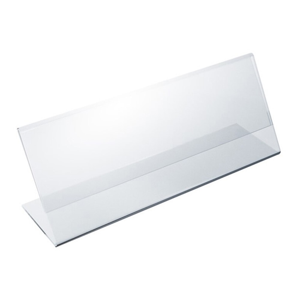 Azar Displays Acrylic L-Shaped Sign Holders, 2 1/2in x 8 1/2in, Clear, Pack Of 10 MPN:112760