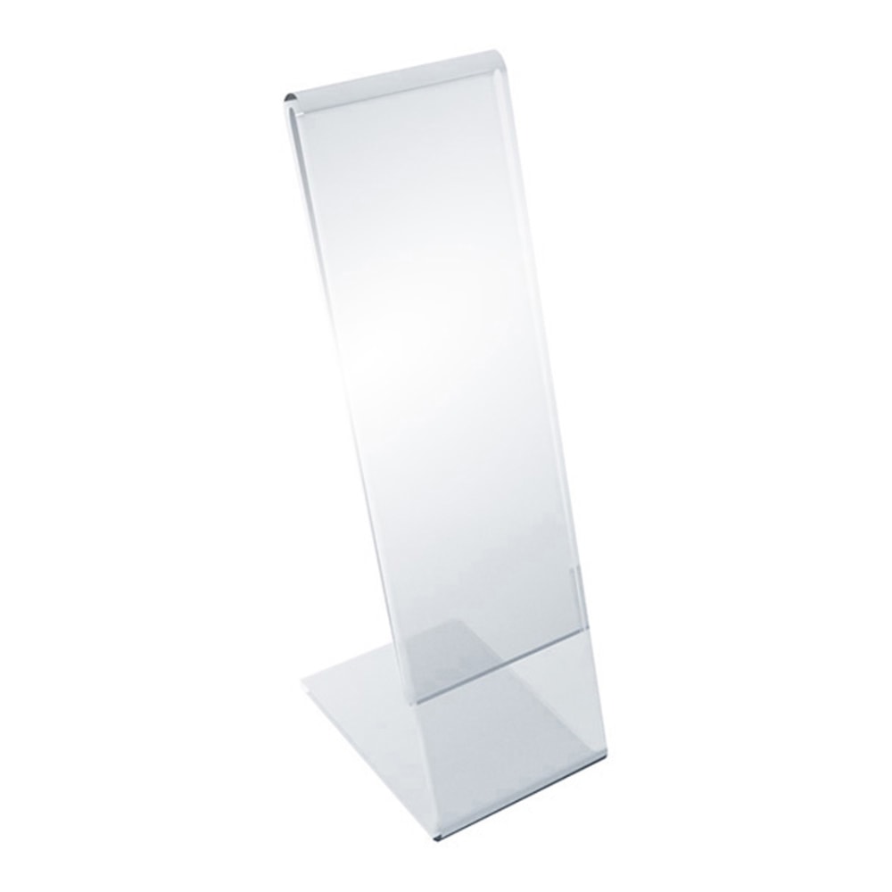 Azar Displays Acrylic Vertical L-Shaped Sign Holders, 7inH x 2inW x 3inD, Clear, Pack Of 10 Holders MPN:112767