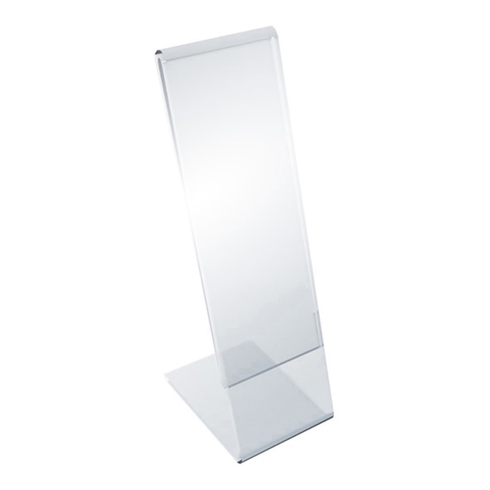 Azar Displays L-Shaped Tabletop Sign Holders, 8inH x 2inW x 3inD, Clear, Pack Of 10 Holders MPN:112768