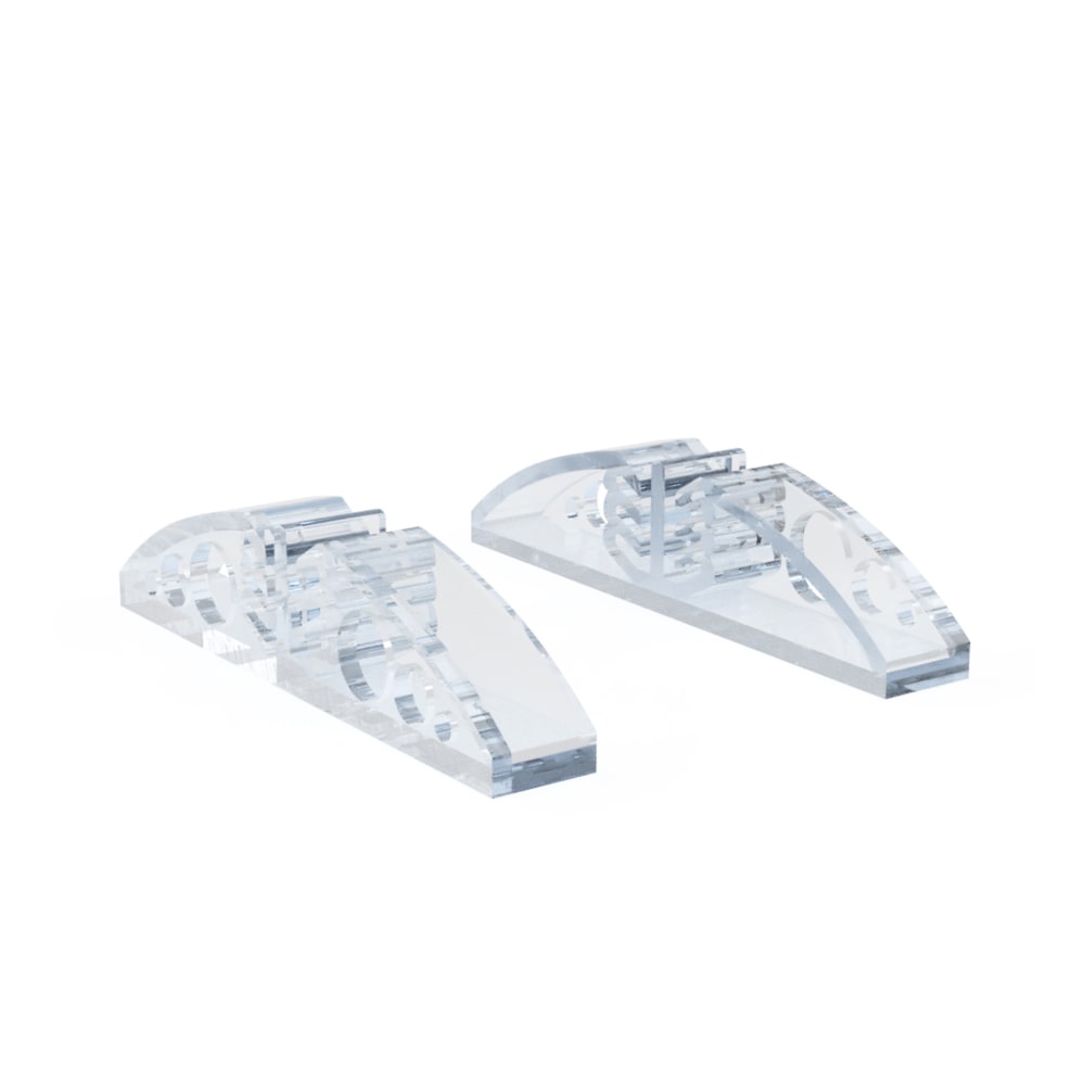 Azar Displays Acrylic Horizontal/Vertical Dual-Stands, 13/16inH x 5/8inW x 3-1/2inD, Clear, Pack Of 10 Dual-Stands MPN:132350