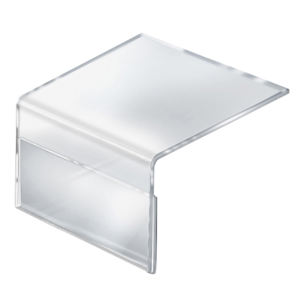 Azar Displays Acrylic Horizontal Shelf Sign Holders, 4inH x 6inW x 8inD, Clear, Pack Of 10 Holders MPN:142702