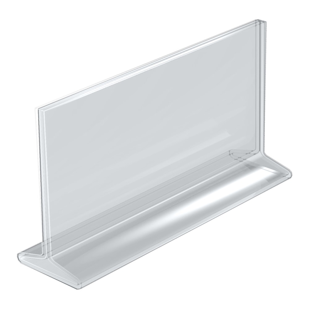Azar Displays Acrylic Horizontal 2-Sided Sign Holders, 5-1/2inH x 8-1/2inW x 3inD, Clear, Pack Of 10 Holders MPN:142704