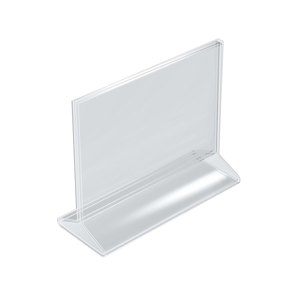 Azar Displays Acrylic Horizontal 2-Sided Sign Holders, 5-1/2inH x 7inW x 3inD, Clear, Pack Of 10 Holders MPN:142707