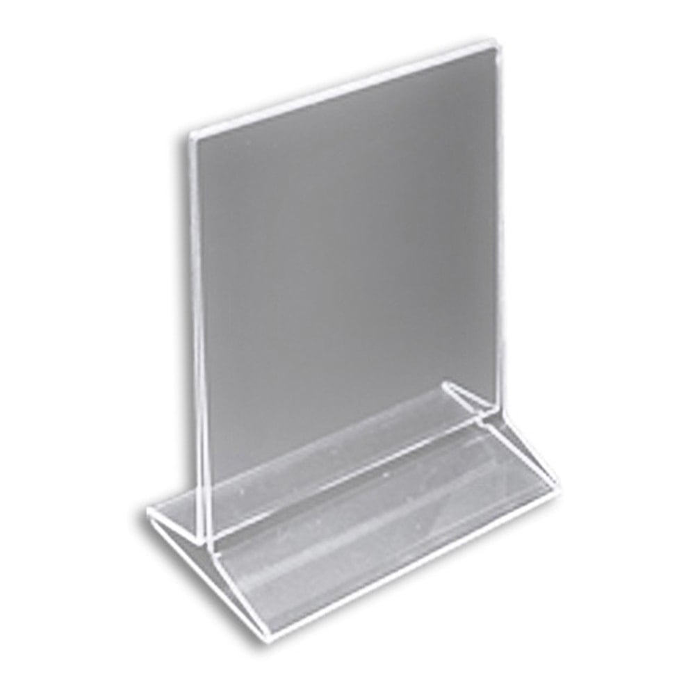 Azar Displays Acrylic Vertical Top-Load Sign Holders, 7inH x 5-1/2inW x 3inD, Clear, Pack Of 10 Holders MPN:142709