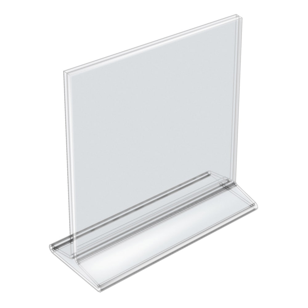 Azar Displays Acrylic Vertical 2-Sided Sign Holders, 8-1/2inH x 8-1/2inW x 3inD, Clear, Pack Of 10 Holders MPN:142717