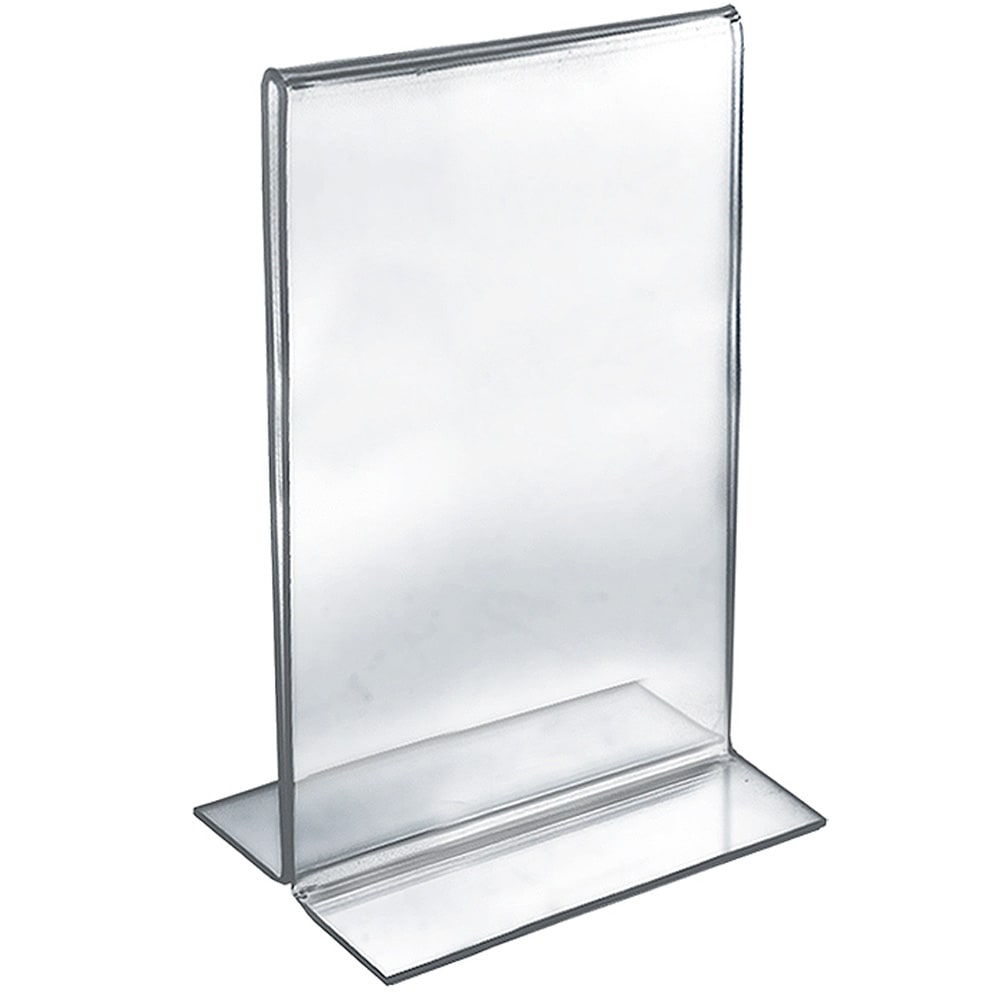 Azar Displays Double-Foot Acrylic Sign Holders, 14in x 8 1/2in, Clear, Pack Of 10 MPN:152706