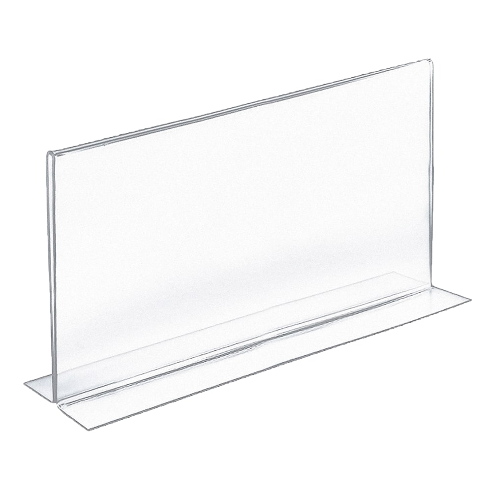 Azar Displays Double-Foot Acrylic Sign Holders, 8 1/2in x 14in, Clear, Pack Of 10 MPN:152707