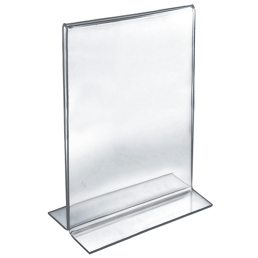 Azar Displays Double-Foot Acrylic Sign Holders, 17in x 11in, Clear, Pack Of 10 MPN:152708
