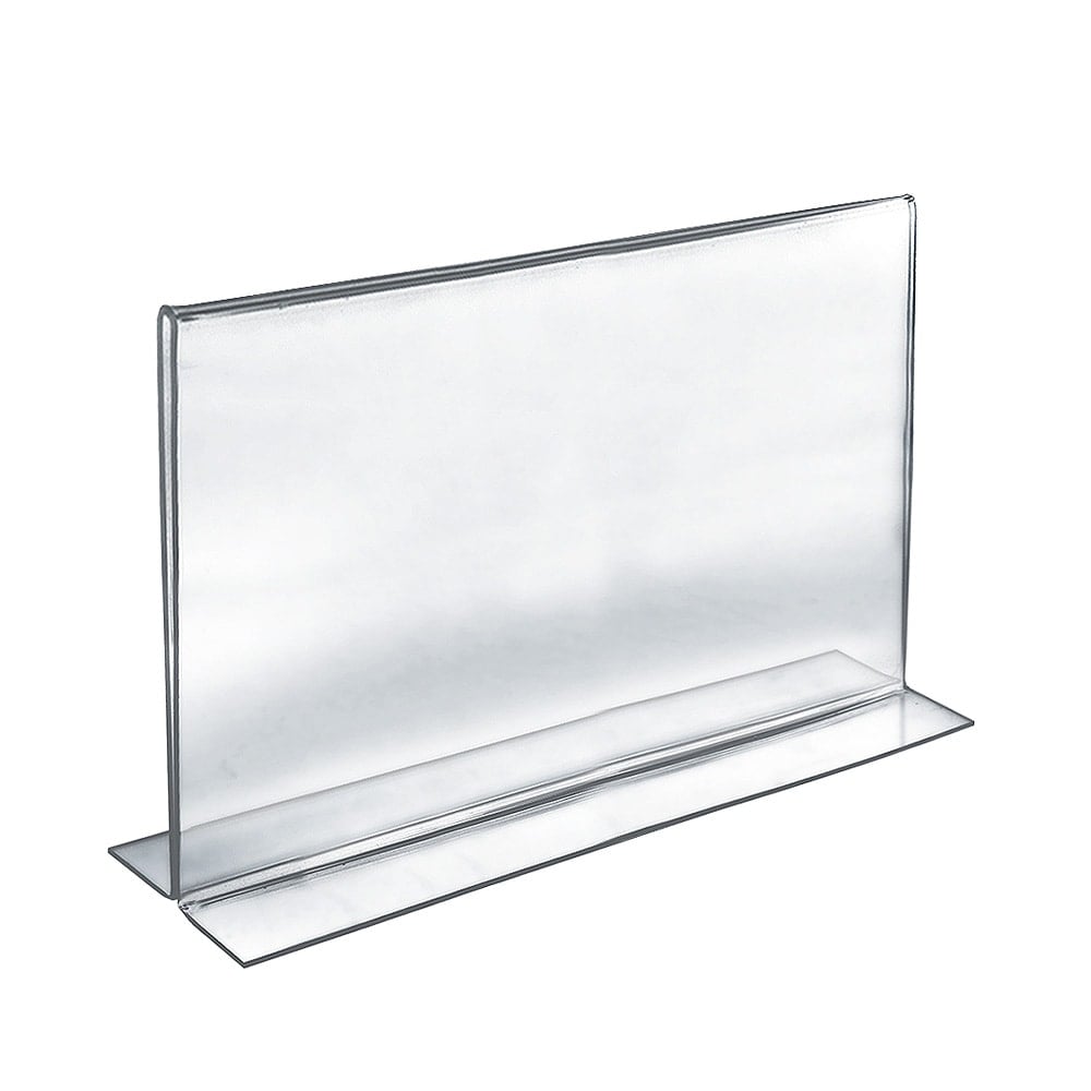 Azar Displays Double-Foot Acrylic Sign Holders, 11in x 17in, Clear, Pack Of 10 MPN:152709
