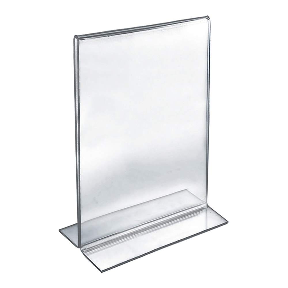 Azar Displays Double-Foot 2-Sided Acrylic Vertical Sign Holders, 11in x 14in, Clear, Pack Of 10 Holders MPN:152710