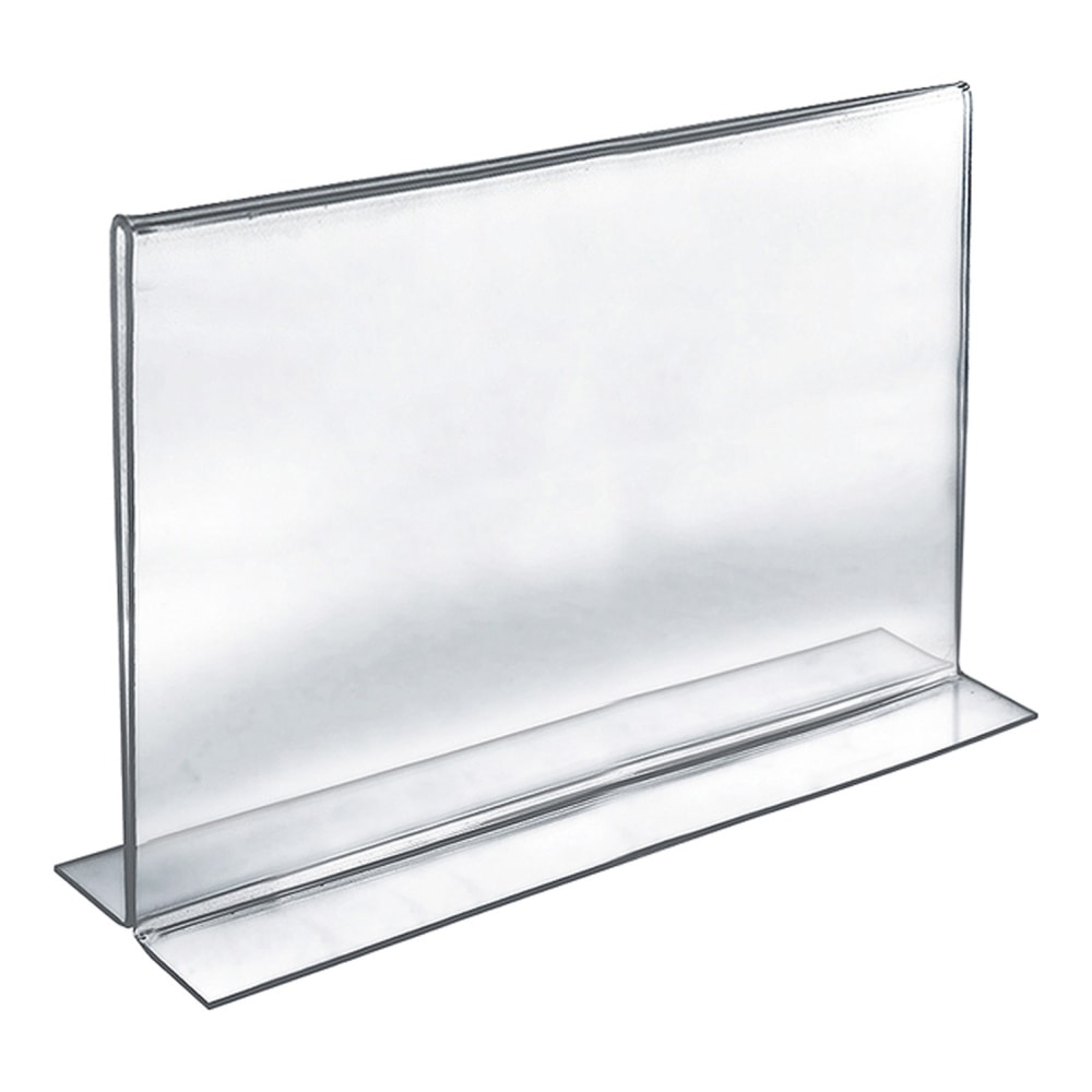 Azar Displays Acrylic Horizontal Sign Holders, 11inH x 14inW x 3inD, Clear, Pack Of 10 Holders MPN:152711