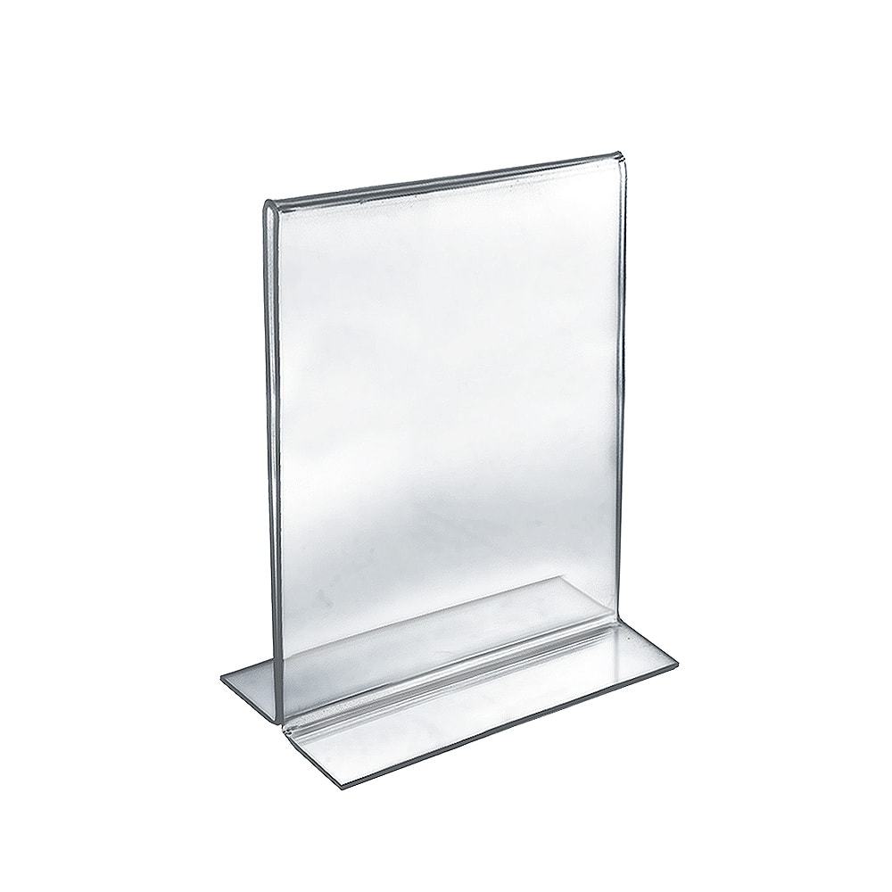 Azar Displays Double-Foot Acrylic Sign Holders, 11in x 8 1/2in, Clear, Pack Of 10 MPN:152714