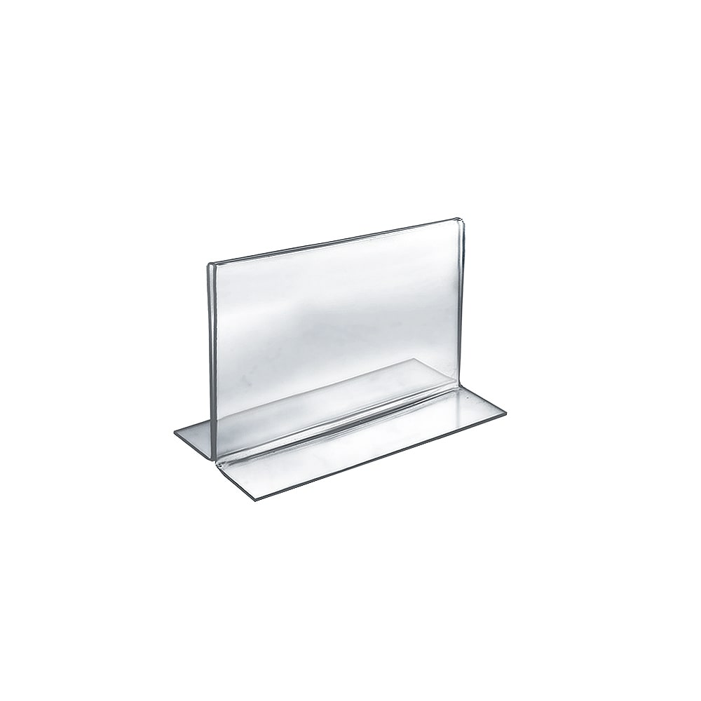 Azar Displays Double-Foot Acrylic Sign Holders, 5 1/2in x 7in, Clear, Pack Of 10 MPN:152721