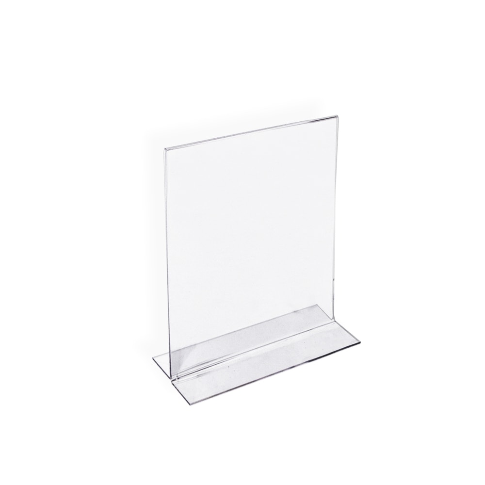 Azar Displays Double-Foot Acrylic Sign Holders, 7in x 5in, Clear, Pack Of 10 MPN:152722