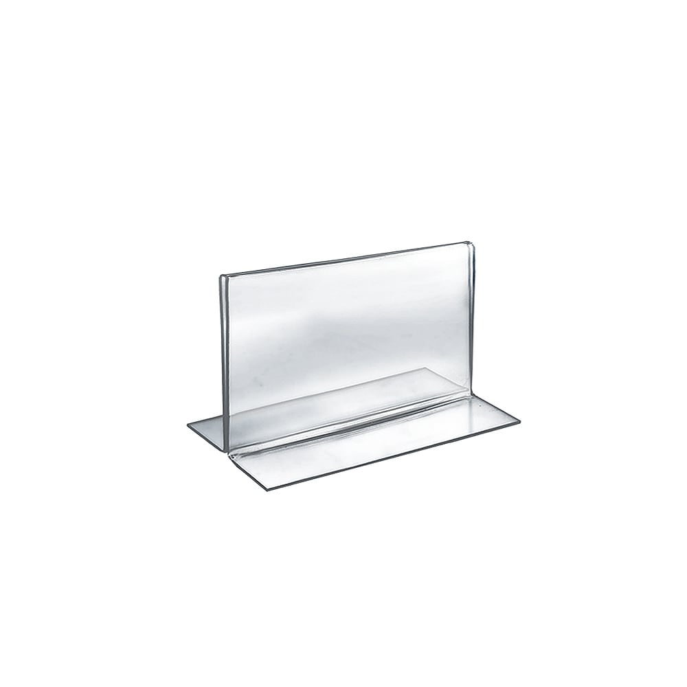 Azar Displays Double-Foot Acrylic Sign Holders, 5in x 7in, Clear, Pack Of 10 MPN:152723