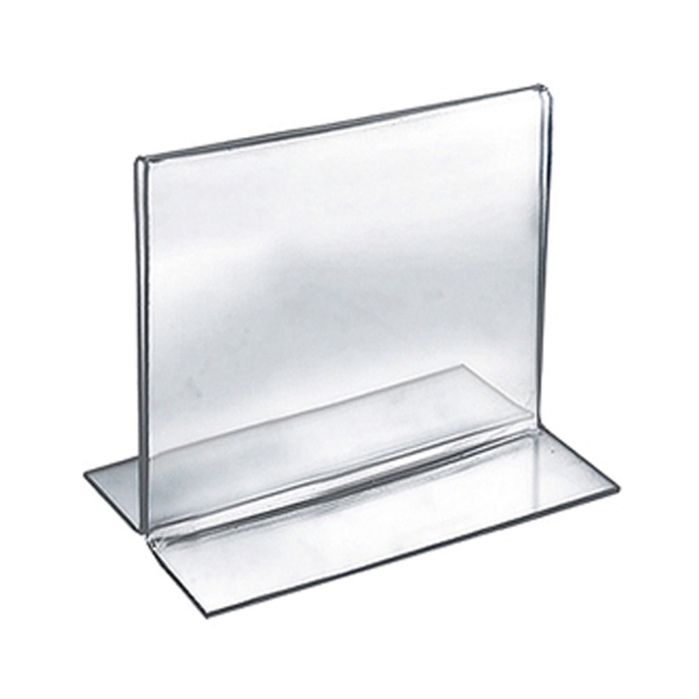 Azar Displays Acrylic Horizontal/Vertical 2-Sided Sign Holders, 5inH x 5inW x 3inD, Clear, Pack Of 10 Holders MPN:152728