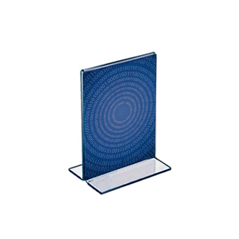 Azar Displays Double-Foot Acrylic Sign Holders, 5in x 4in, Clear, Pack Of 10 MPN:152729