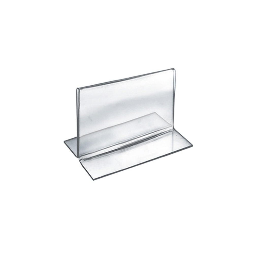 Azar Displays Double-Foot Acrylic Sign Holders, 3 1/2in x 5in, Clear, Pack Of 10 MPN:152732