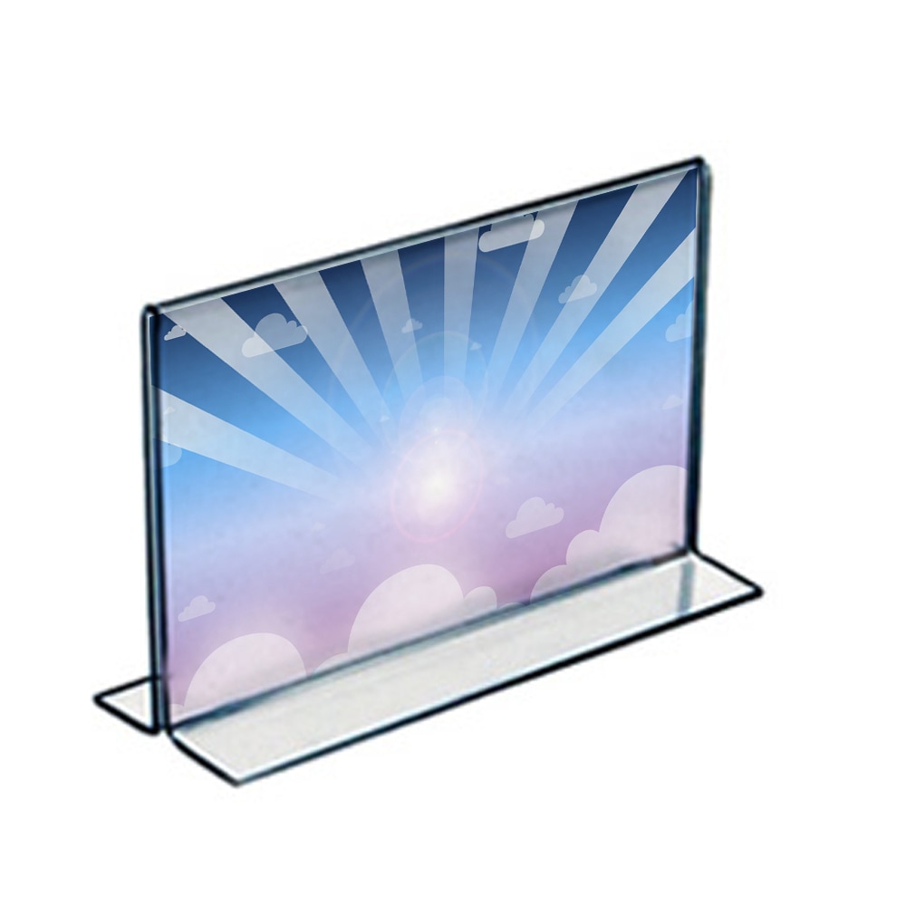 Azar Displays Double-Foot Acrylic Sign Holders, 5 1/2in x 8 1/2in, Clear, Pack Of 10 MPN:152734