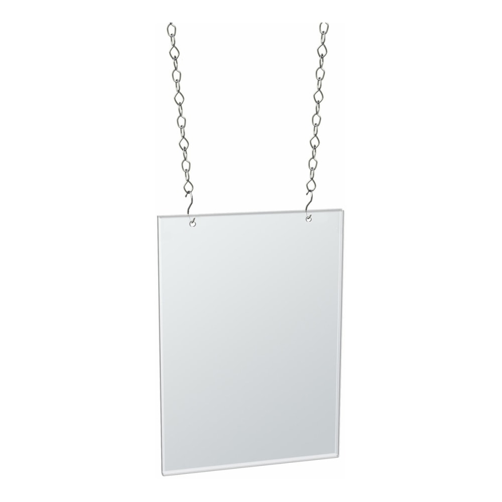 Azar Displays Vertical Hanging Poster Frames, Letter Size, 8-1/2in x 11in, Clear, Pack Of 4 Frames MPN:172715
