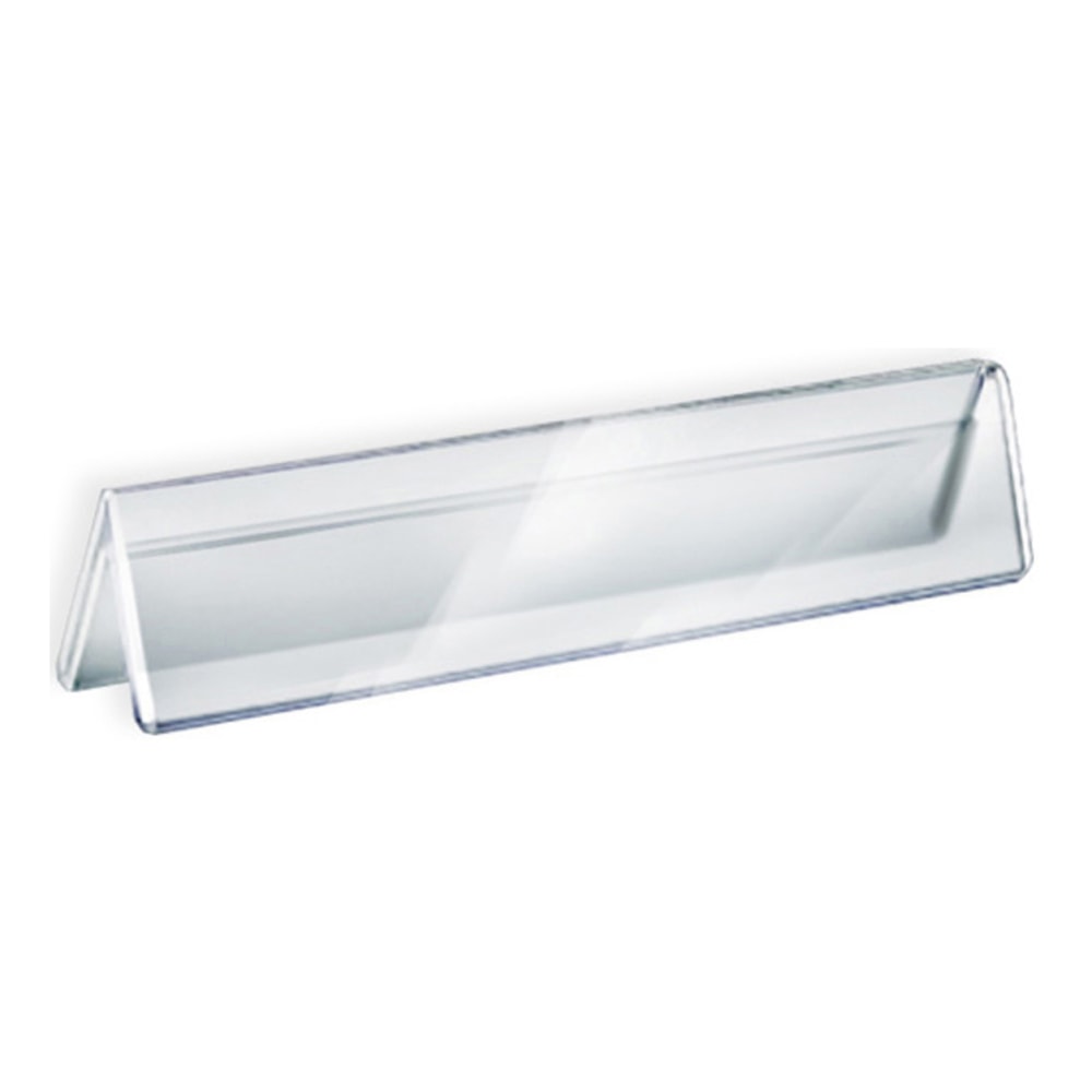 Azar Displays Acrylic Horizontal 2-Sided Nameplates, 2inH x 11inW x 3inD, Clear, Pack Of 10 Nameplates MPN:192803