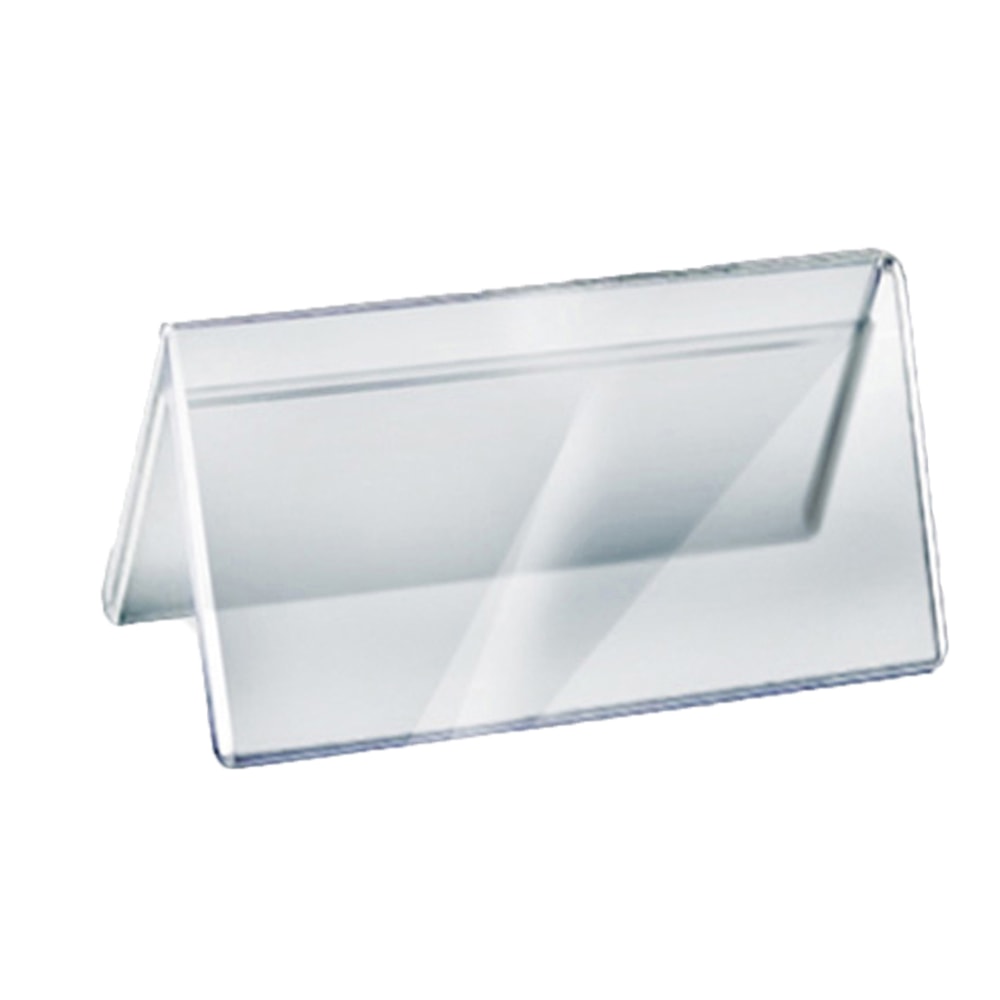 Azar Displays Acrylic Horizontal 2-Sided Nameplates, 3inH x 6inW x 3inD, Clear, Pack Of 10 Nameplates MPN:192804