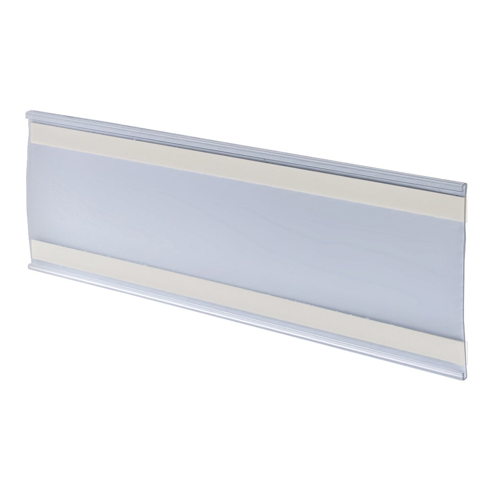 Azar Displays PVC Horizontal Adhesive-Back Nameplates, 4inH x 11inW x 3/8inD, Clear, Pack Of 10 Nameplates MPN:199615