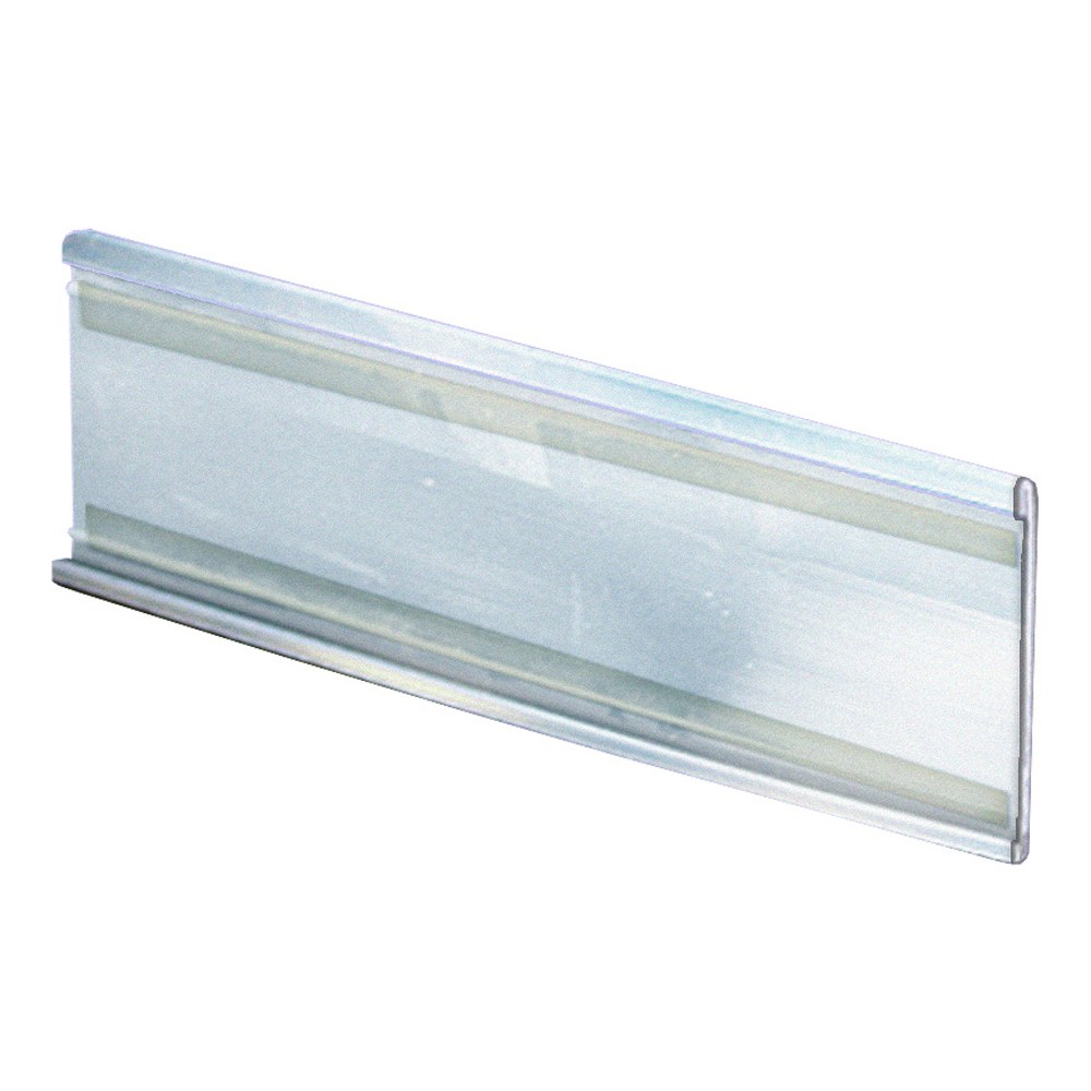 Azar Displays PVC Horizontal Adhesive-Back Nameplates, 5inH x 11inW x 3/8inD, Clear, Pack Of 10 Nameplates MPN:199618