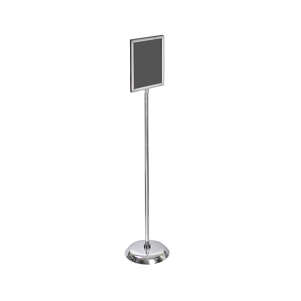 Azar Displays 2-Sided Slide-In Frame Sign Holder With Metal Pedestal Stand, 11in x 8 1/2in, Silver MPN:300283