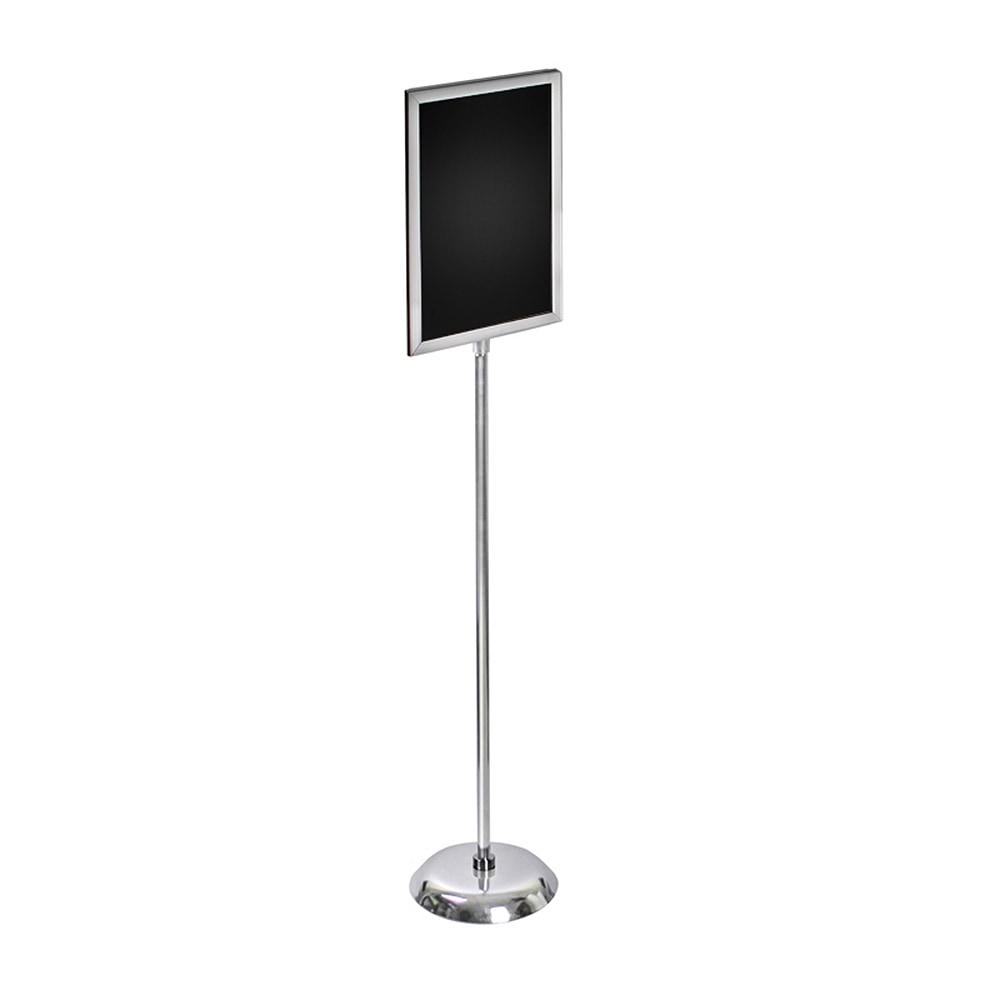 Azar Displays 2-Sided Slide-In Frame Sign Holder With Metal Pedestal Stand, 17in x 11in, Silver MPN:300284
