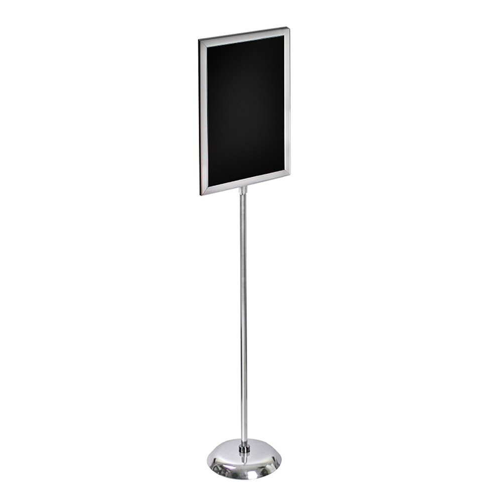 Azar Displays 2-Sided Slide-In Frame Sign Holder With Metal Pedestal Stand, 22in x 14in, Silver MPN:300286