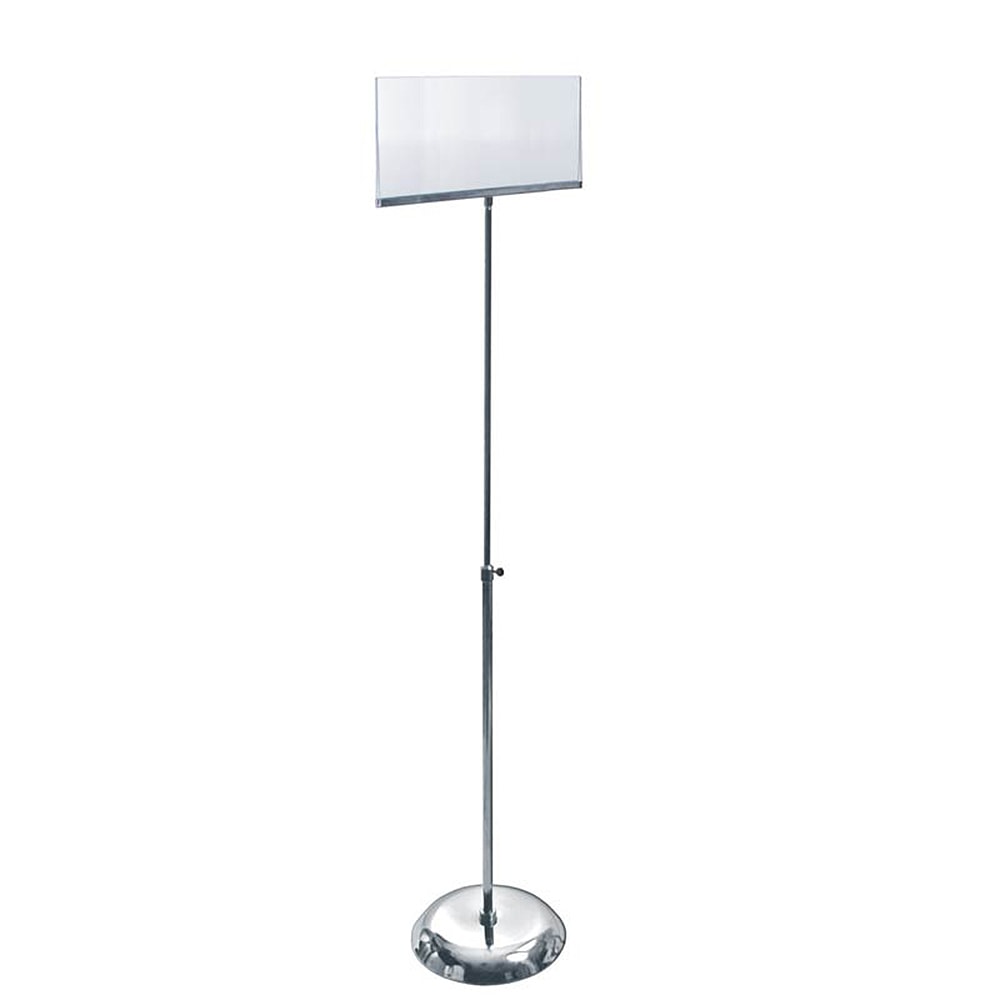 Azar Displays Acrylic Sign Holder With Steel Pedestal Frame, 7in x 11in, Clear MPN:300835