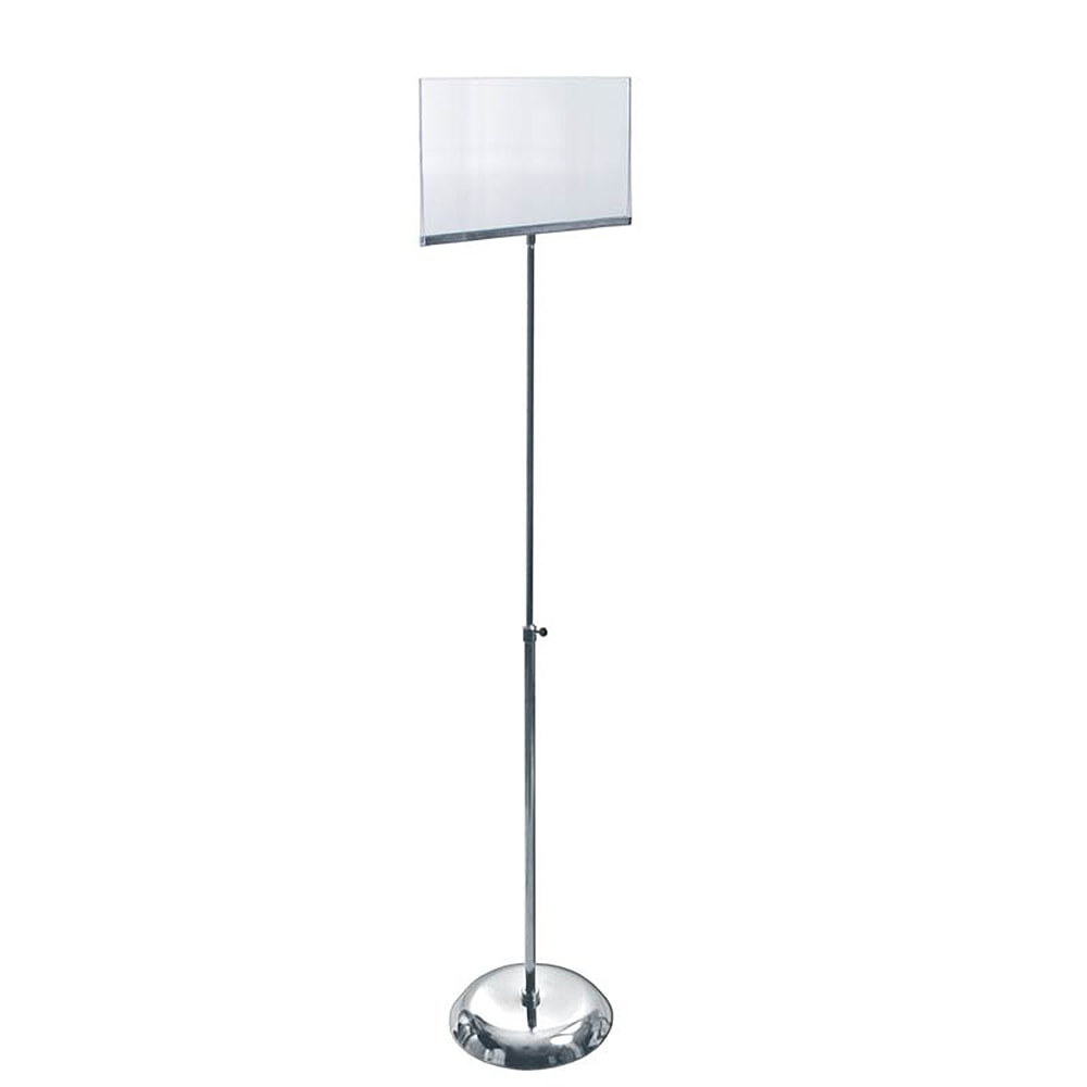 Azar Displays Acrylic Vertical Sign Holder With Metal Pedestal Stand, 8 1/2in x 11in, Clear MPN:300845