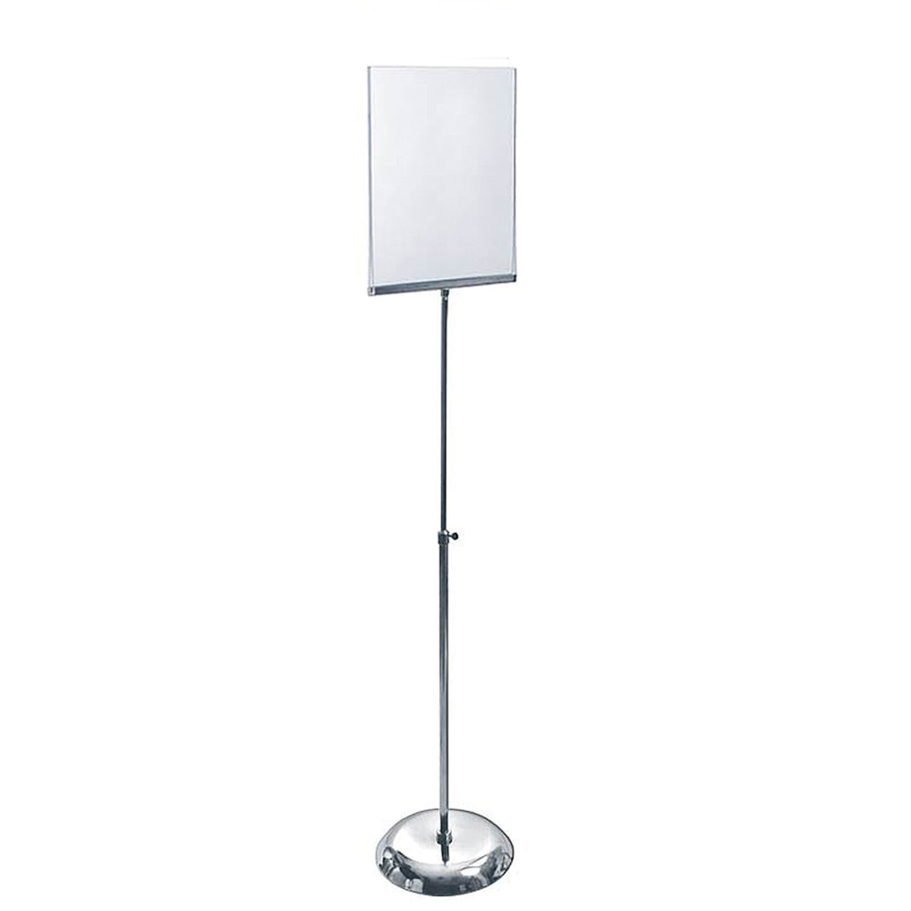 Azar Displays Vertical Pedestal Sign Holder, 45inH x 11inW x 15inD, Clear/Silver MPN:300847