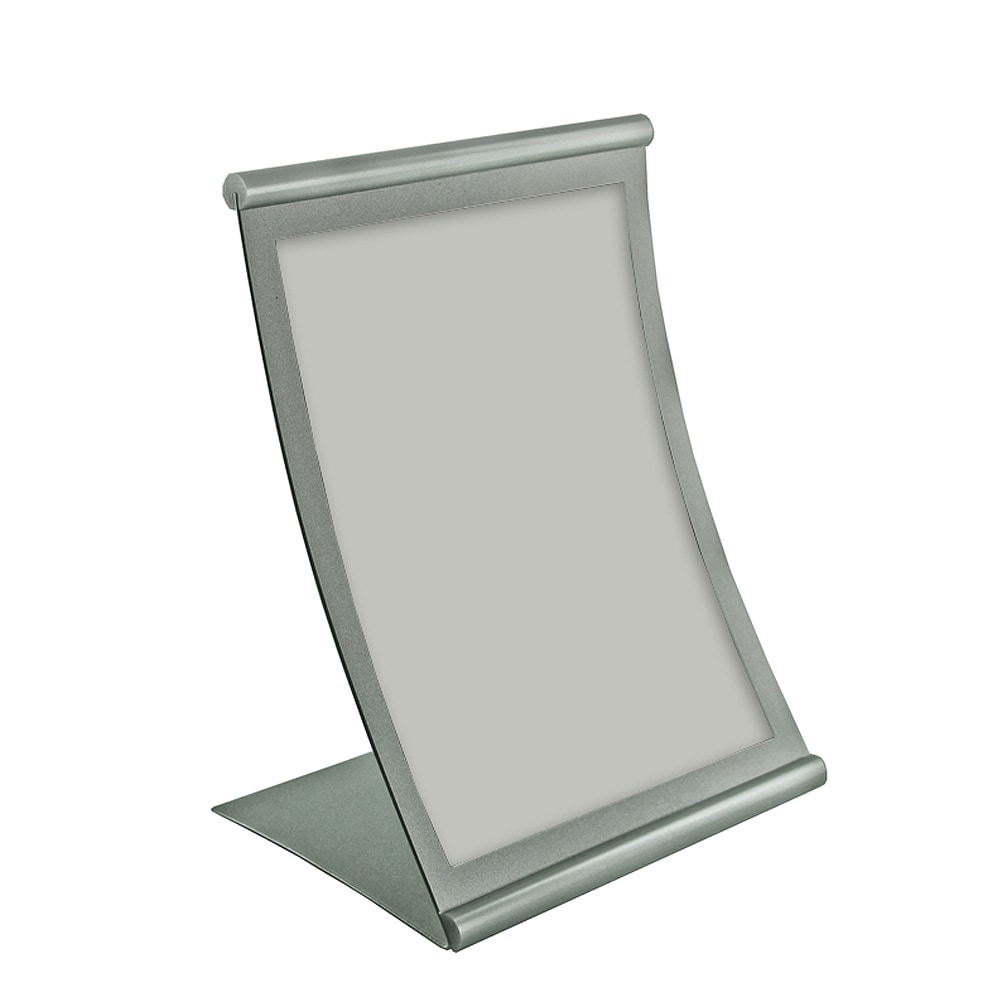 Azar Displays Curved Metal-Frame Sign Holder, 14in x 8 1/2in, Silver MPN:300880