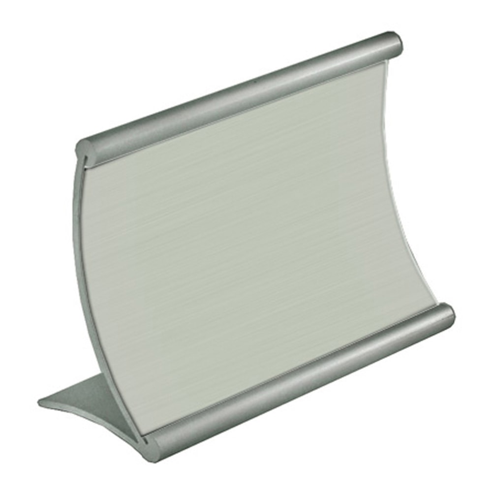 Azar Displays Metal Horizontal Curved Sign Holder, 4inH x 6inW x 3inD, Silver MPN:300883