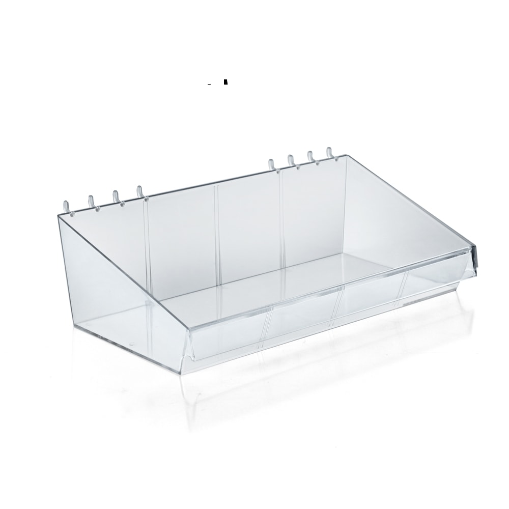 Azar Displays Divider Bins, Small Size, 4in x 13in x 7in, Clear, Pack Of 4 MPN:556115