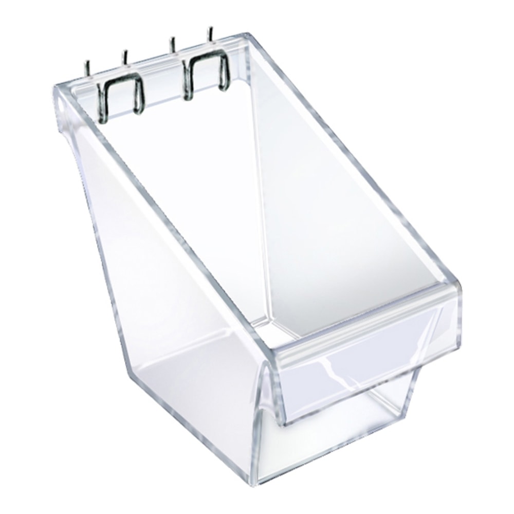 Azar Displays Bucket Displays For Pegboard/Slatwall, C-Channel And Metal U-Hooks, Small Size, 4 1/2in x 4in x 6 1/2in, Clear, Pack Of 4 MPN:556119