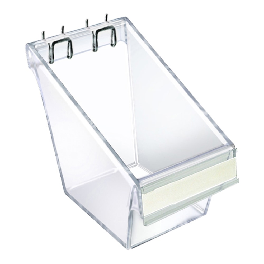 Azar Displays Bucket Displays For Pegboard/Slatwall, C-Channel And Metal U-Hooks, Small Size, 4 1/2in x 3in x 6 1/2in, Clear, Pack Of 4 MPN:556129