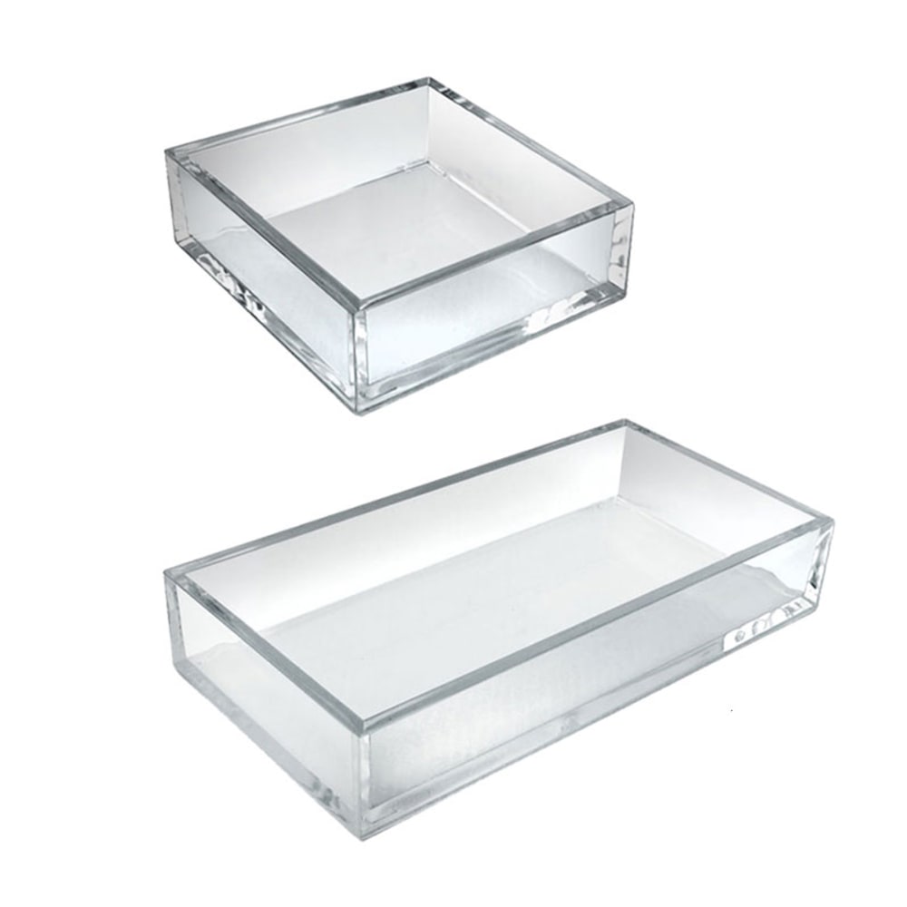Azar Displays Deluxe Tray 3-Piece Set, Square Trays/Large Tray, Clear MPN:556224