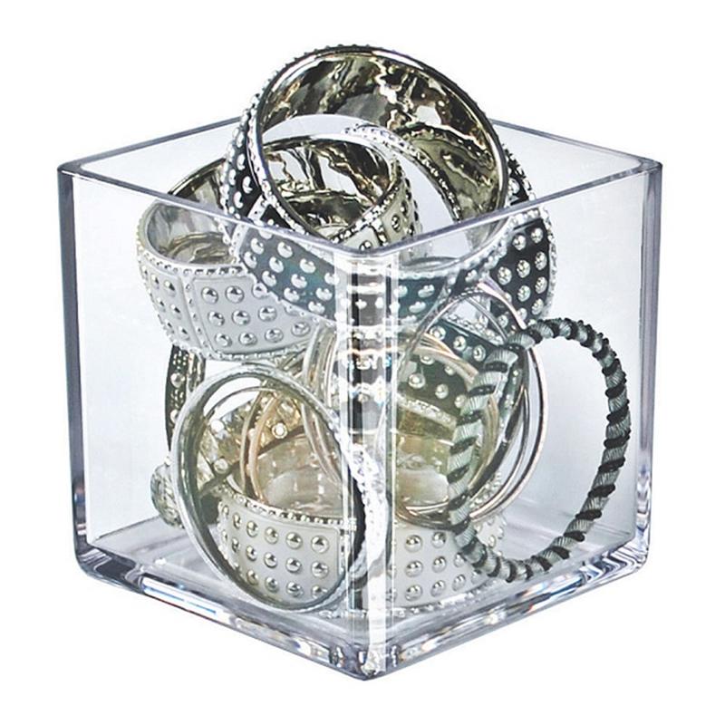 Azar Displays Deluxe Cube Bins, Small Size, 5in x 5in x 5in, Clear, Pack Of 4 MPN:556305