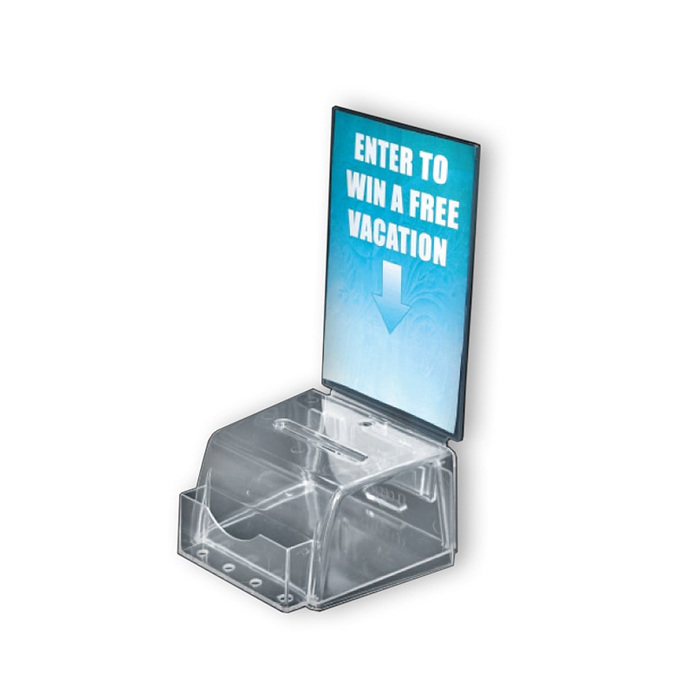 Azar Displays Plastic Suggestion Box, Molded, Small, 3 1/2inH x 5 1/2inW x 5inD, Clear MPN:206006