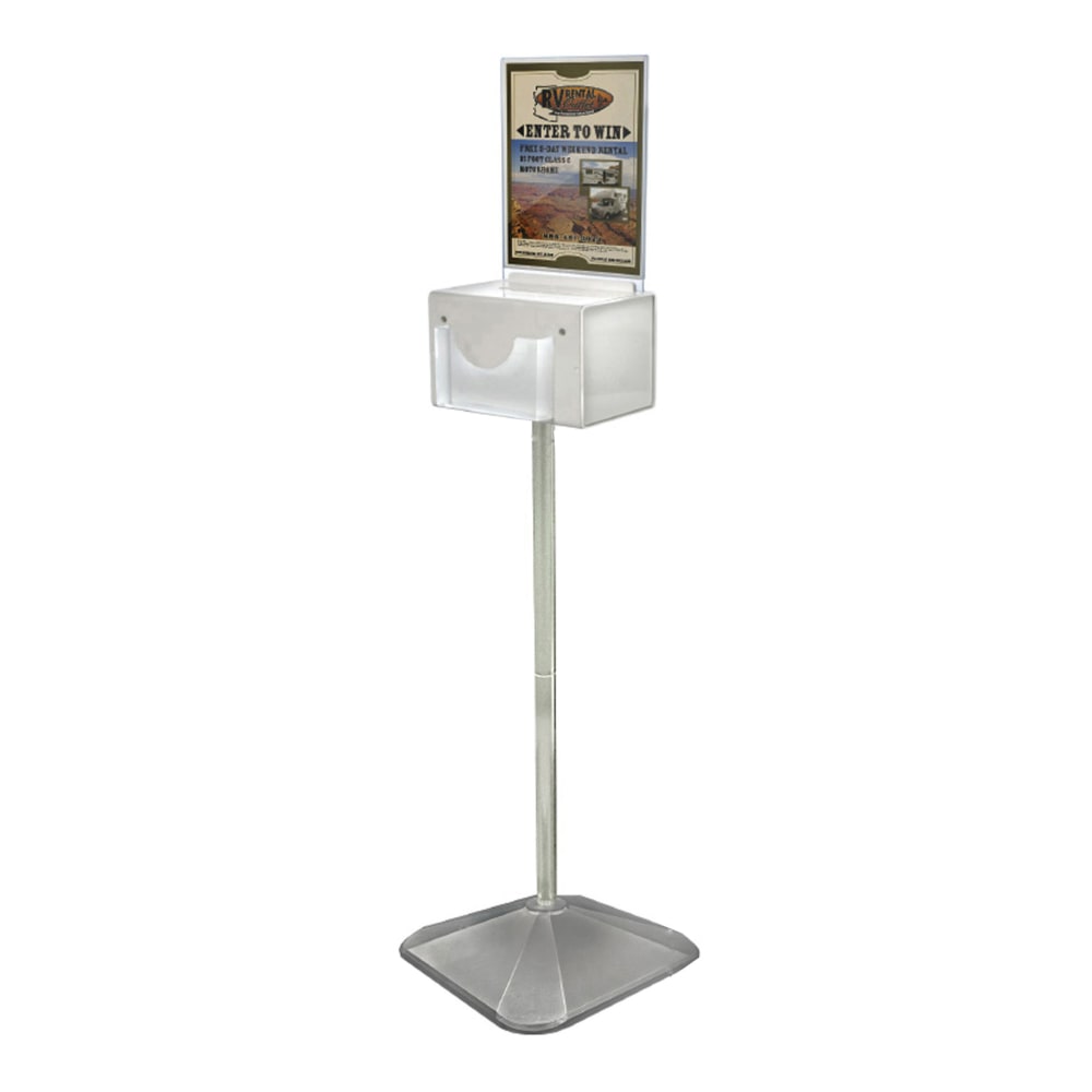 Azar Displays Large Lottery Box With Pocket And Pedestal Stand, 54-1/2inH x 16inW x 16inD, Clear MPN:206305