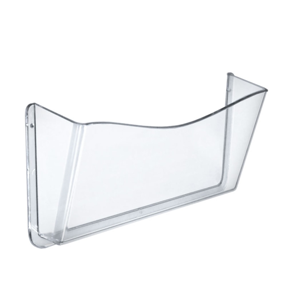 Azar Displays Single-Pocket Wall Files, Screw Mount, 7inH x 14-3/4inW x 3inD, Clear, Pack Of 4 Files MPN:250025
