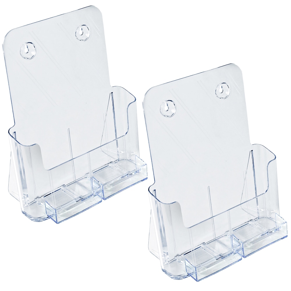 Azar Displays Adjustable Brochure Holders, 10-3/4in x 9-3/16in, Clear, Pack Of 2 Holders MPN:252387-2PK