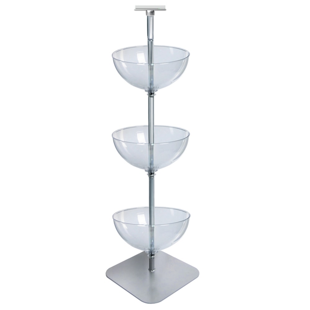 Azar Displays 3-Tiered Bowl Display, 16inD Bowls, Clear MPN:751603