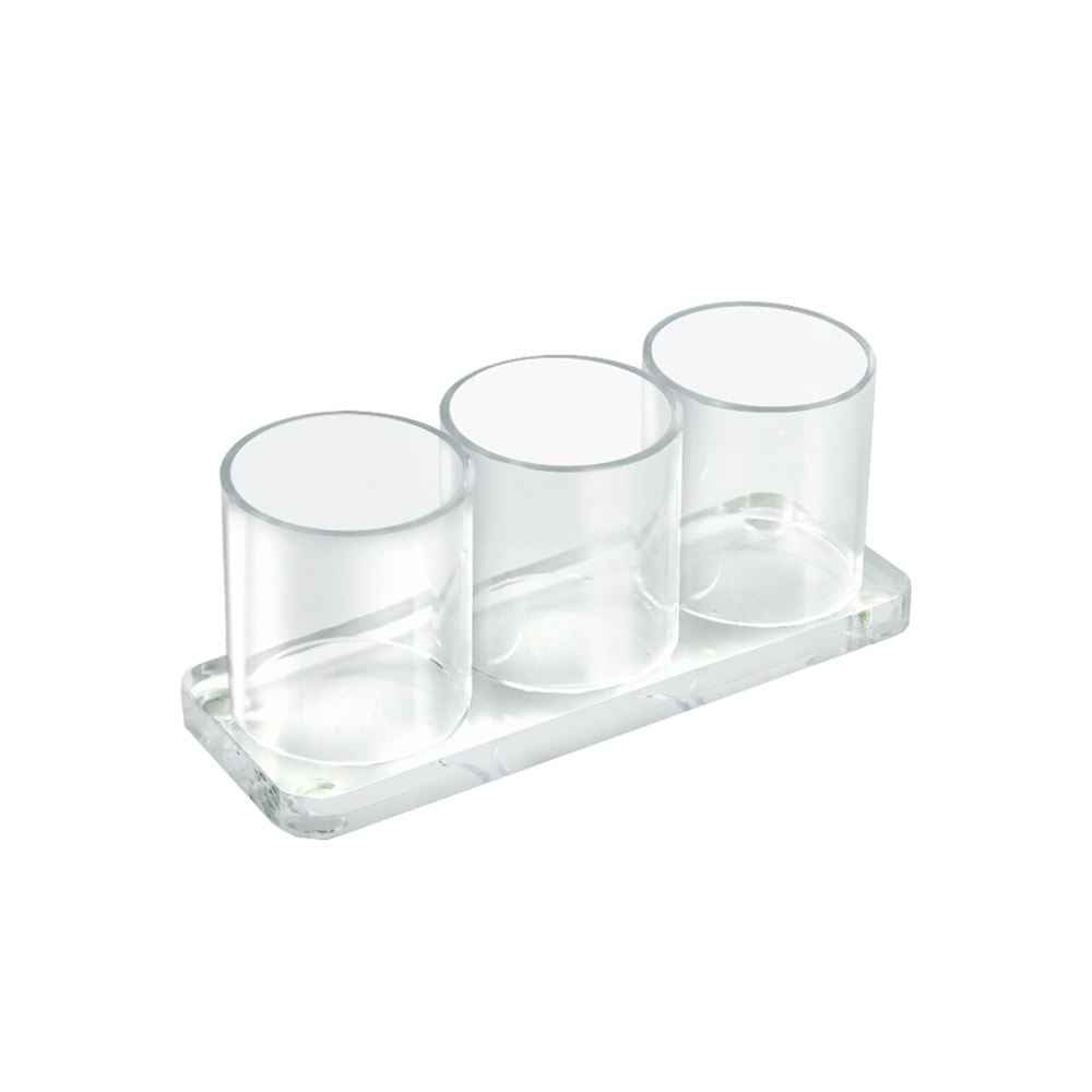 Azar Displays Acrylic Deluxe 3-Cup Holder, 3inH x 7inW x 2-1/2inD, Clear MPN:225573