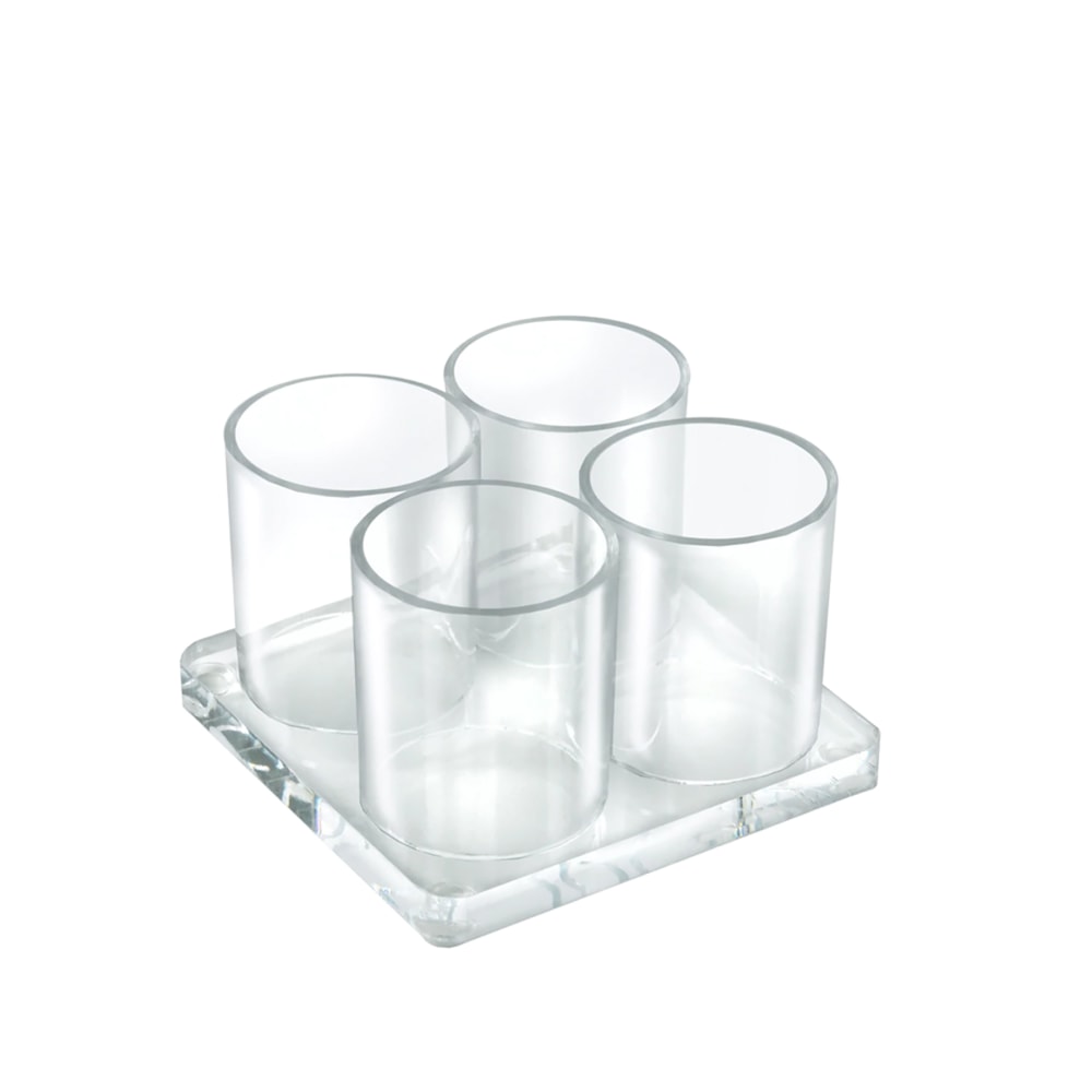 Azar Displays Acrylic Deluxe 4-Cup Holder, 3inH x 4-7/8inW x 4-7/8inD, Clear MPN:225574