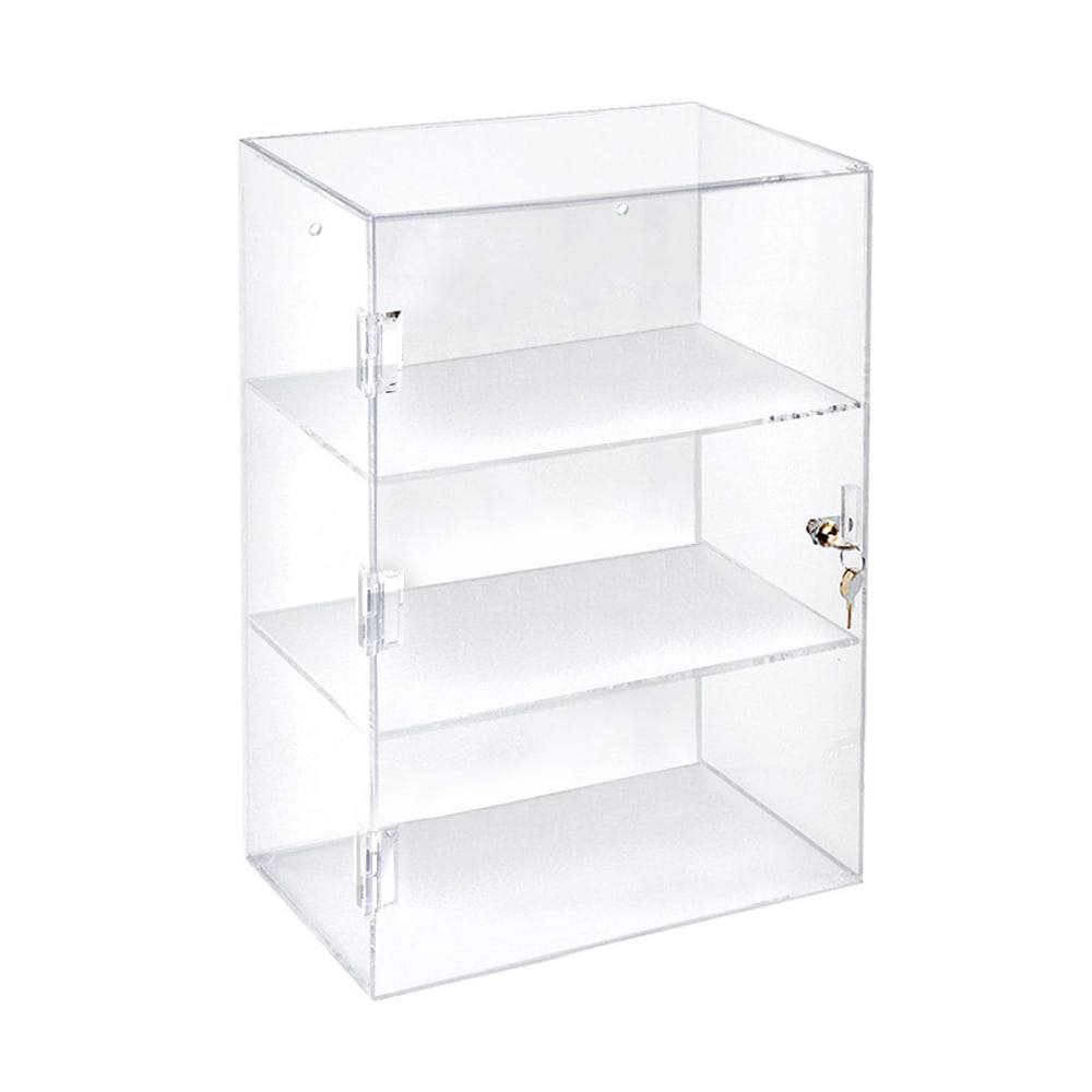 Azar Displays Acrylic 2-Shelf Lockbox Countertop Display, 17-1/4inH x 12-3/8inW x 7-7/8inD, Clear MPN:255412