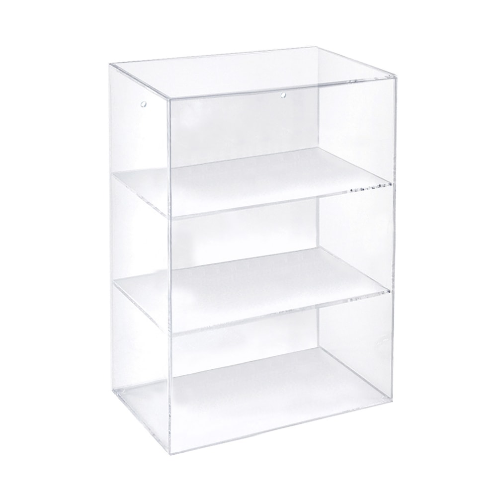 Azar Displays Acrylic Countertop Open Case With 2 Shelves, 17-1/4inH x 12-3/8inW x 7-7/8inD, Clear MPN:255658
